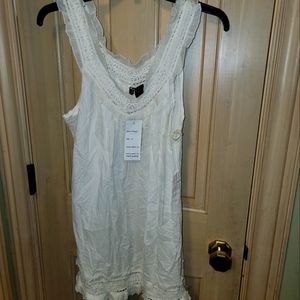 NWT Womens Plus sz 1X Passport off white Tank top Beautiful Romatic Fairy